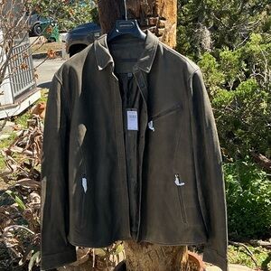 John Varvatos Dark Greenish brownish Leather Jacket